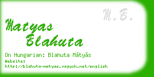matyas blahuta business card
